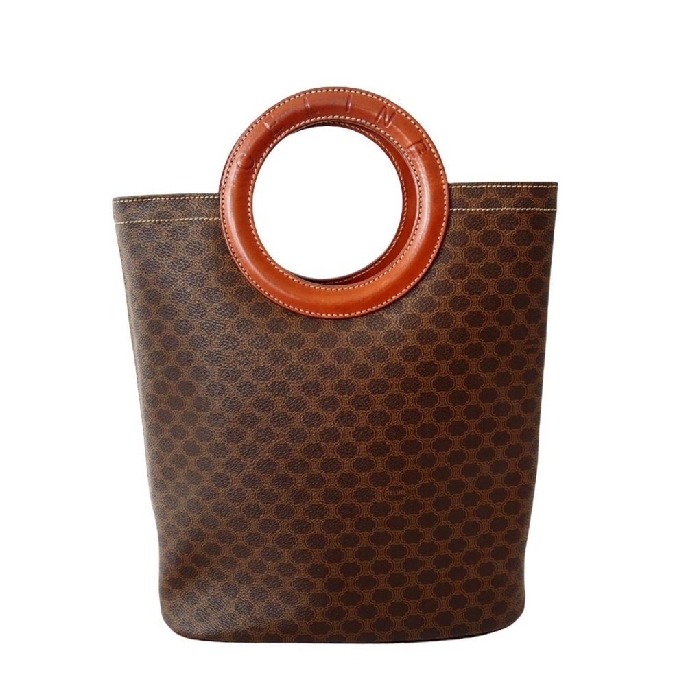 ✨ RARE AUTHENTIC VINTAGE CELINE MACADAM CIRCLE HANDBAG - COA INCLUDED ✨